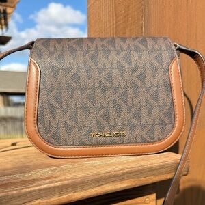 Michael Kors Brown and Tan Crossbody Bag.  EUC!